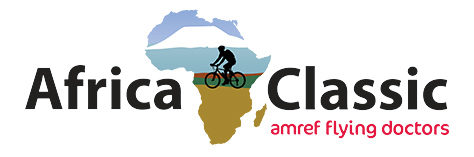 Africa Classic | logo | map of Africa in several colours with drawing of mountainbiker | MultidayMTB